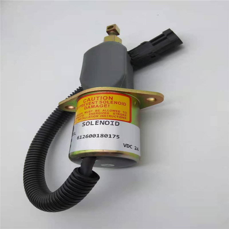 612600180175 DOOSAN DX50 휠 로더 엔진 부품 블랙 플러그에 적합한 스톱 솔레노이드 밸브