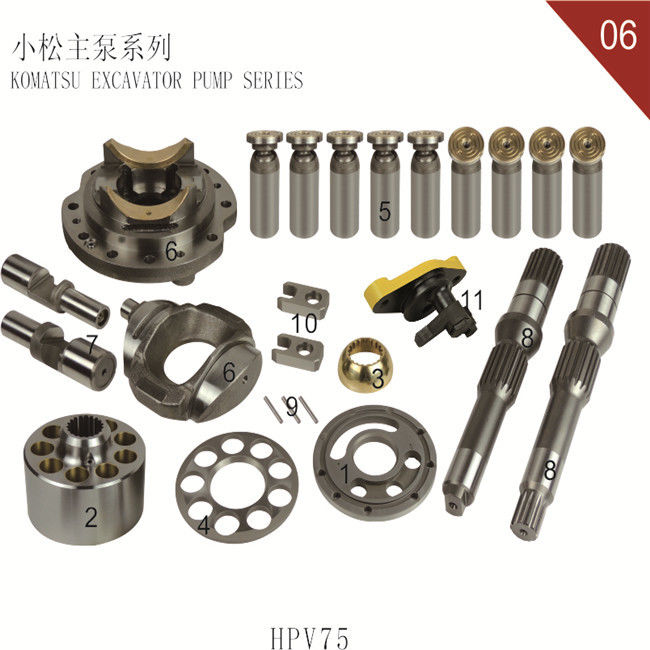 Komatsu 유압 사판 PC60-7 HPV75를 위해 적당한 주요 펌프 굴착기 유압 부속